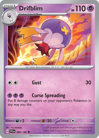 Drifblim - Scarlet & Violet - 090/198 - Non Holo - Near Mint - Uncommon - #426