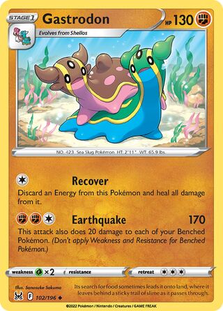 Gastrodon - Lost Origin - 102/196 - Reverse Holo - Near Mint - Uncommon - #423