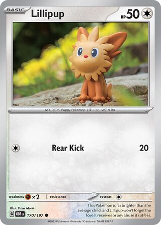 Lillipup - Obsidian Flames - 170/197 - Non Holo - Near Mint - Common - #506