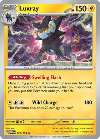 Luxray - Paldea Evolved - 071/193 - Holo - Near Mint - Rare - #405