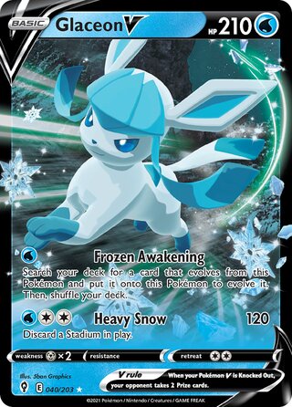 Glaceon V - Evolving Skies - 040/203 - Full Art - Sealed - Promo - #471