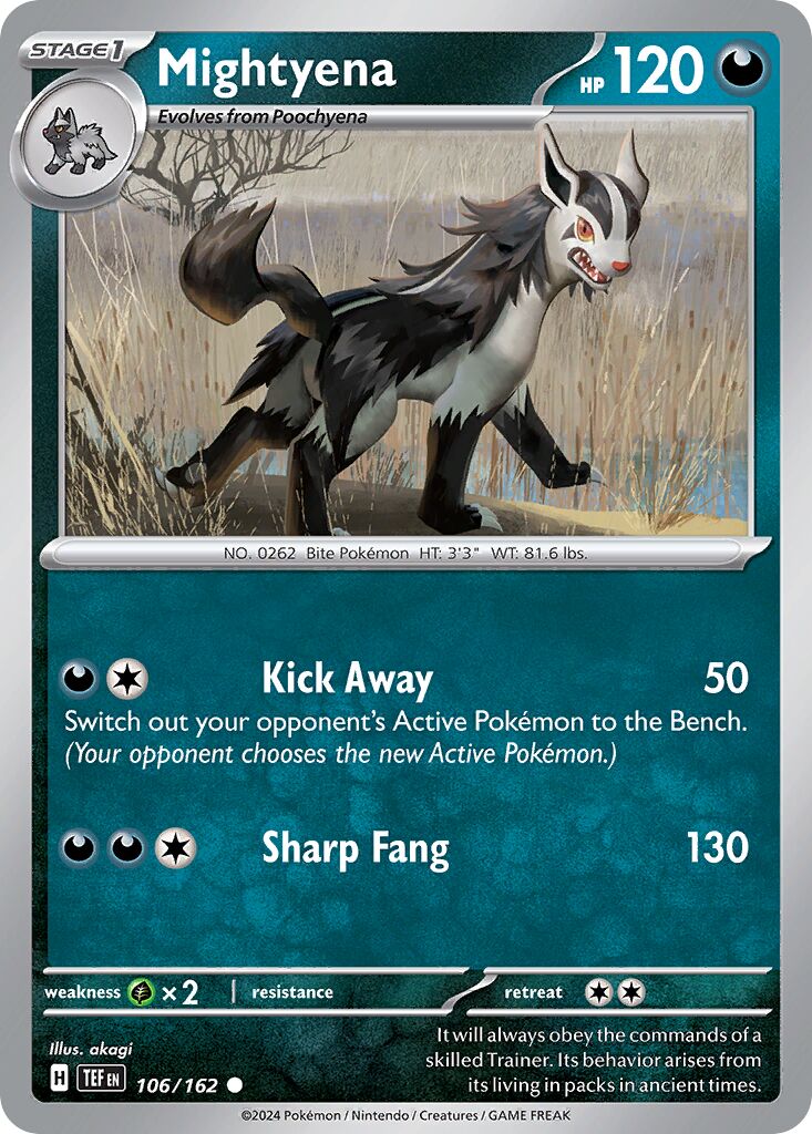 Mightyena - Temporal Forces - 106/162 - Non Holo - Near Mint - Common - #262