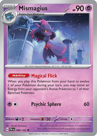 Mismagius - Paldea Evolved - 088/193 - Non Holo - Near Mint - Uncommon - #429