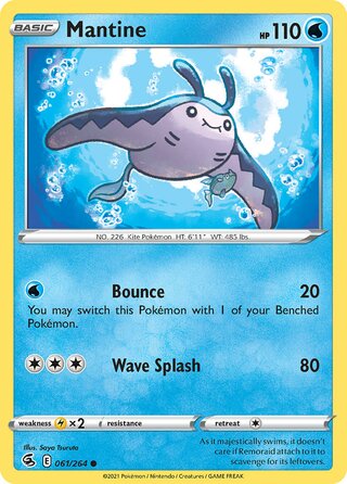 Mantine - Fusion Strike - 061/264 - Non Holo - Near Mint - Common - #226