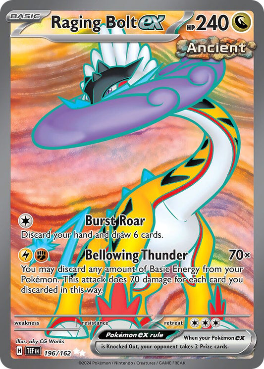 Raging Bolt EX - Temporal Forces - 196/162 - Full Art - Near Mint - Ultra Rare - #1021