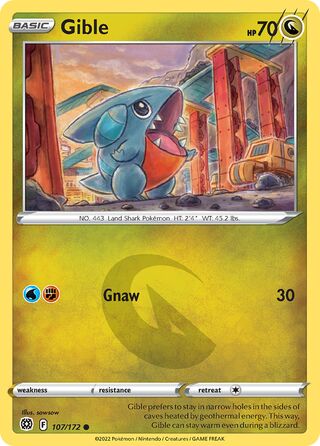 Gible - Brilliant Stars - 107/216 - Non Holo - Near Mint - Common - #443