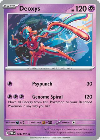 Deoxys - Paradox Rift - 074/182 - Holo - Near Mint - Rare - #386