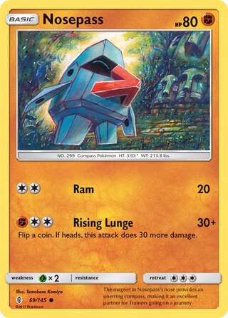 Nosepass - Guardians Rising - 69/145 - Non Holo - Excellent - Common - #299