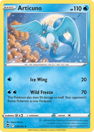 Articuno - Silver Tempest - 036/195 - Reverse Holo - Near Mint - Rare Holo - #144