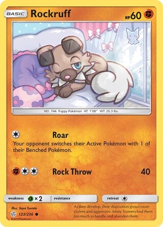 Rockruff - Cosmic Eclipse - 123/236 - Non Holo - Near Mint - Common - #744