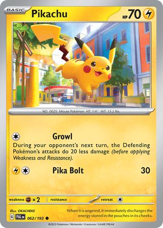 Pikachu - Paldea Evolved - 062/193 - Non Holo - Near Mint - Common - #025