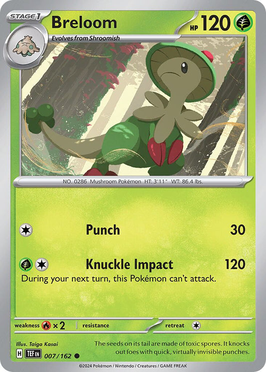 Breloom - Temporal Forces - 007/162 - Non Holo - Near Mint - Common - #286