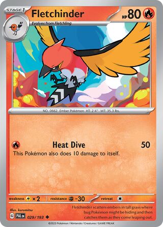 Fletchinder - Paldea Evolved - 029/193 - Non Holo - Near Mint - Uncommon - #662