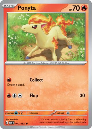 Ponyta - 151 - 077/165 - Non Holo - Near Mint - Common - #077