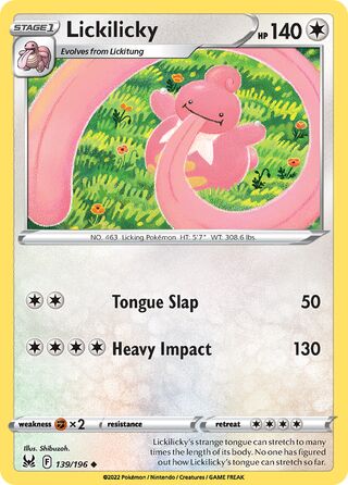 Lickilicky - Lost Origin - 139/196 - Non Holo - Near Mint - Uncommon - #463