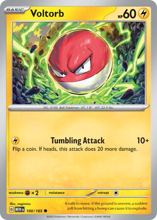 Voltorb - 151 - 100/165 - Non Holo - Near Mint - Common - #100