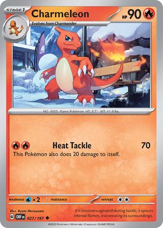 Charmeleon - Obsidian Flames - 027/197 - Non Holo - Near Mint - Uncommon - #005