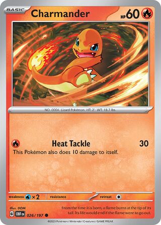 Charmander - Obsidian Flames - 026/197 - Non Holo - Near Mint - Common - #004