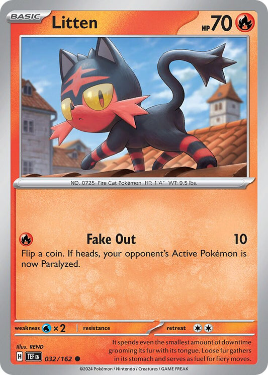 Litten - Temporal Forces - 032/162 - Non Holo - Near Mint - Common - #725