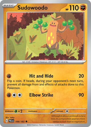 Sudowoodo - Paldea Evolved - 109/193 - Non Holo - Near Mint - Uncommon - #185