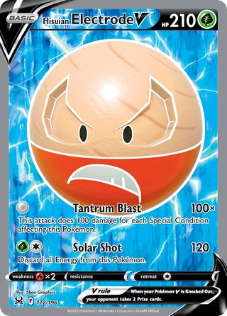 Hisuian Electrode V - Lost Origin - 172/196 - Full Art - Near Mint - Rare Ultra - #101