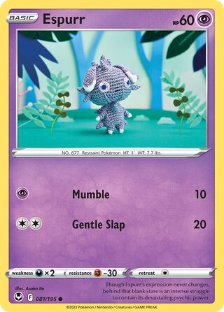 Espurr - Silver Tempest - 081/195 - Non Holo - Near Mint - Common - #677