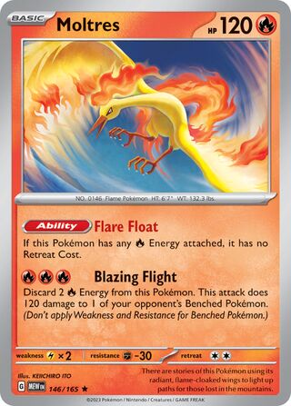 Moltres - 151 - 146/165 - Holo - Near Mint - Rare - #146