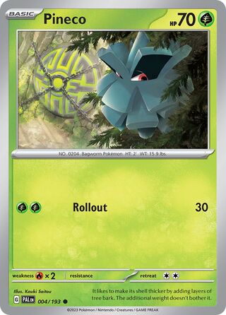 Pineco - Paldea Evolved - 004/193 - Non Holo - Near Mint - Common - #204