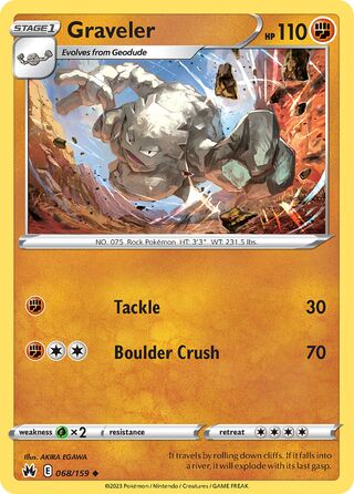 Graveler - Crown Zenith - 068/159 - Non Holo - Near Mint - Uncommon - #075