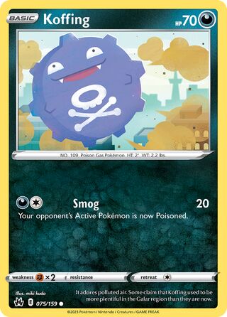 Koffing - Crown Zenith - 075/159 - Non Holo - Near Mint - Common - #109