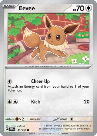 Eevee - Obsidian Flames - 166/197 - Non Holo - Near Mint - Common - #133