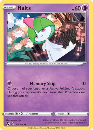 Ralts - Silver Tempest - 067/195 - Non Holo - Near Mint - Common - #280