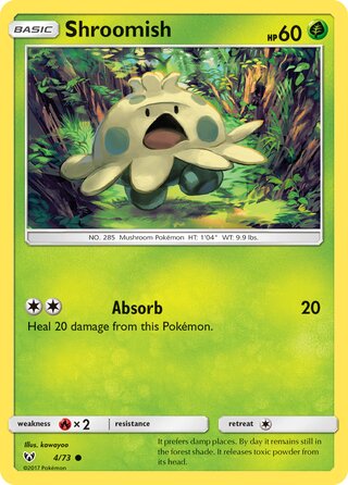 Shroomish - Shining Legends - 4/73 - Non Holo - Near Mint - Common - #285