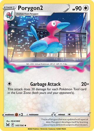 Porygon2 - Lost Origin - 141/196 - Non Holo - Near Mint - Uncommon - #233