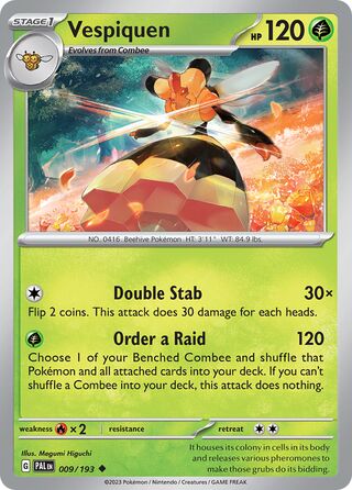 Vespiqueen - Paldea Evolved - 009/193 - Non Holo - Near Mint - Uncommon - #416