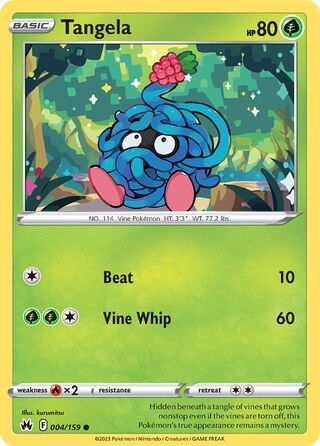 Tangela - Crown Zenith - 004/159 - Non Holo - Near Mint - Common - #114