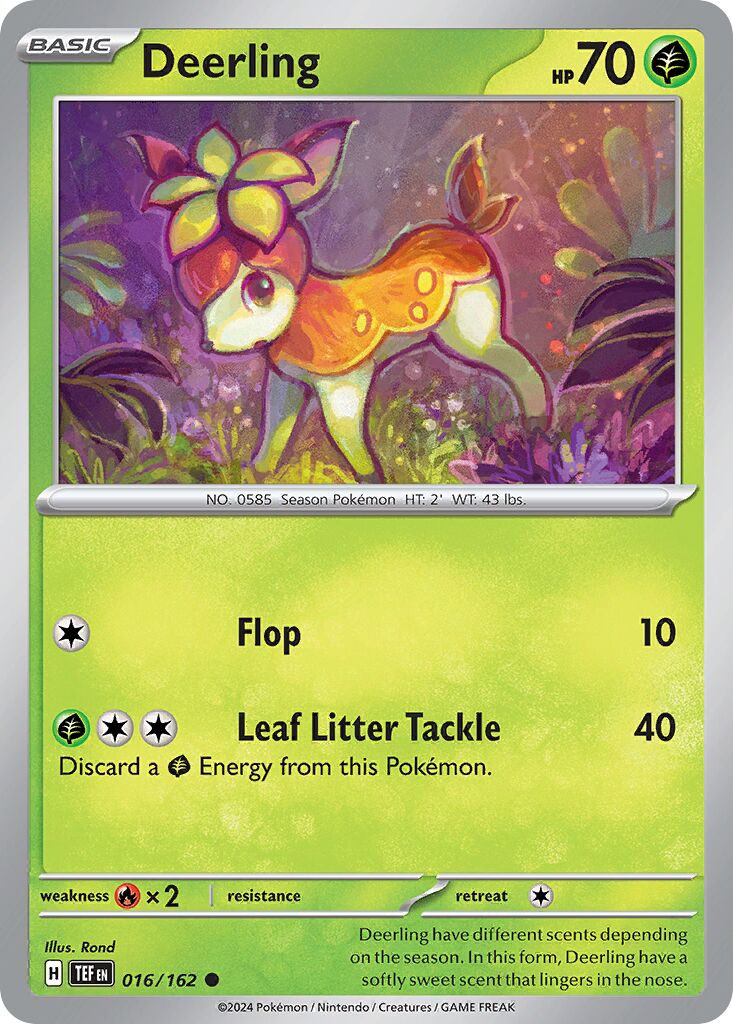 Deerling - Temporal Forces - 016/162 - Non Holo - Near Mint - Common - #585