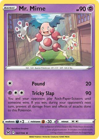 Mr. Mime - Lost Origin - 067/196 - Non Holo - Near Mint - Rare - #122