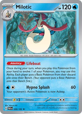 Milotic - Paradox Rift - 036/182 - Holo - Near Mint - Rare - #350