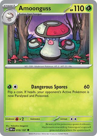 Amoonguss - Obsidian Flames - 010/197 - Non Holo - Near Mint - Uncommon - #591