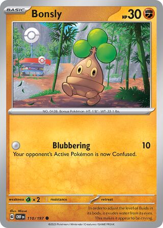 Bonsly - Obsidian Flames - 110/197 - Non Holo - Near Mint - Common - #438