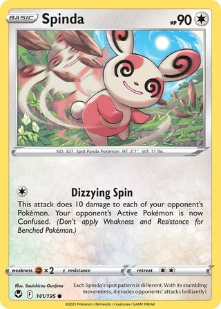 Spinda - Silver Tempest - 141/195 - Non Holo - Near Mint - Common - #327