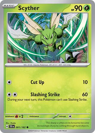 Scyther - Temporal Forces - 001/162 - Non Holo - Near Mint - Common - #123