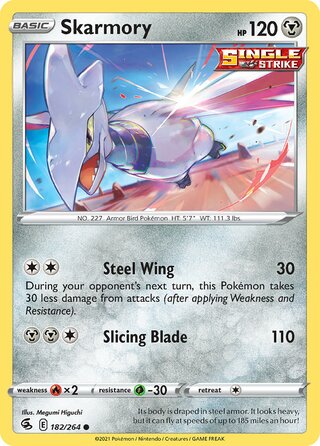 Skarmory - Fusion Strike - 182/264 - Non Holo - Near Mint - Common - #182