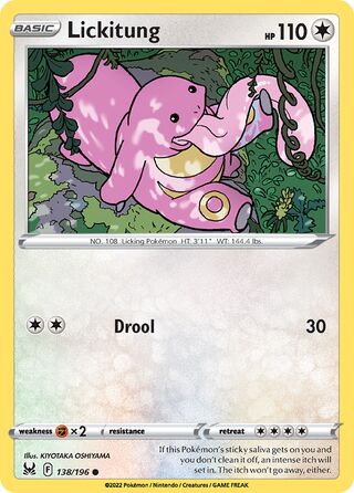 Lickitung - Lost Origin - 138/196 - Non Holo - Near Mint - Common - #108