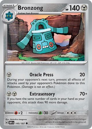 Bronzong - Obsidian Flames - 145/197 - Non Holo - Near Mint - Uncommon - #437