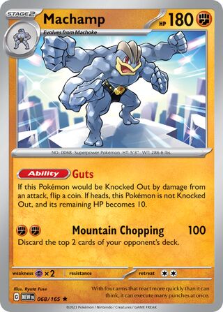 Machamp - 151 - 068/165 - Holo - Near Mint - Rare - #068