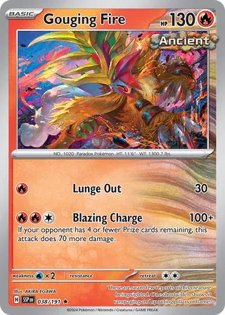 Gouging Fire - Surging Sparks - 038/191 - Holo - Near Mint - Rare - #1020