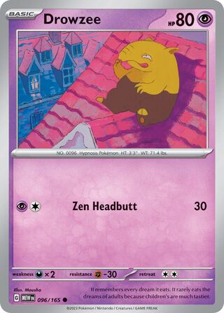 Drowzee - 151 - 096/165 - Non Holo - Near Mint - Common - #096