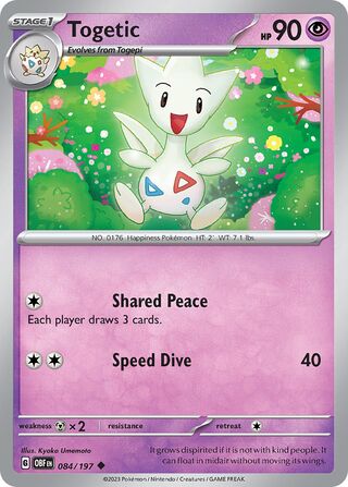 Togetic - Obsidian Flames - 084/197 - Non Holo - Near Mint - Uncommon - #176